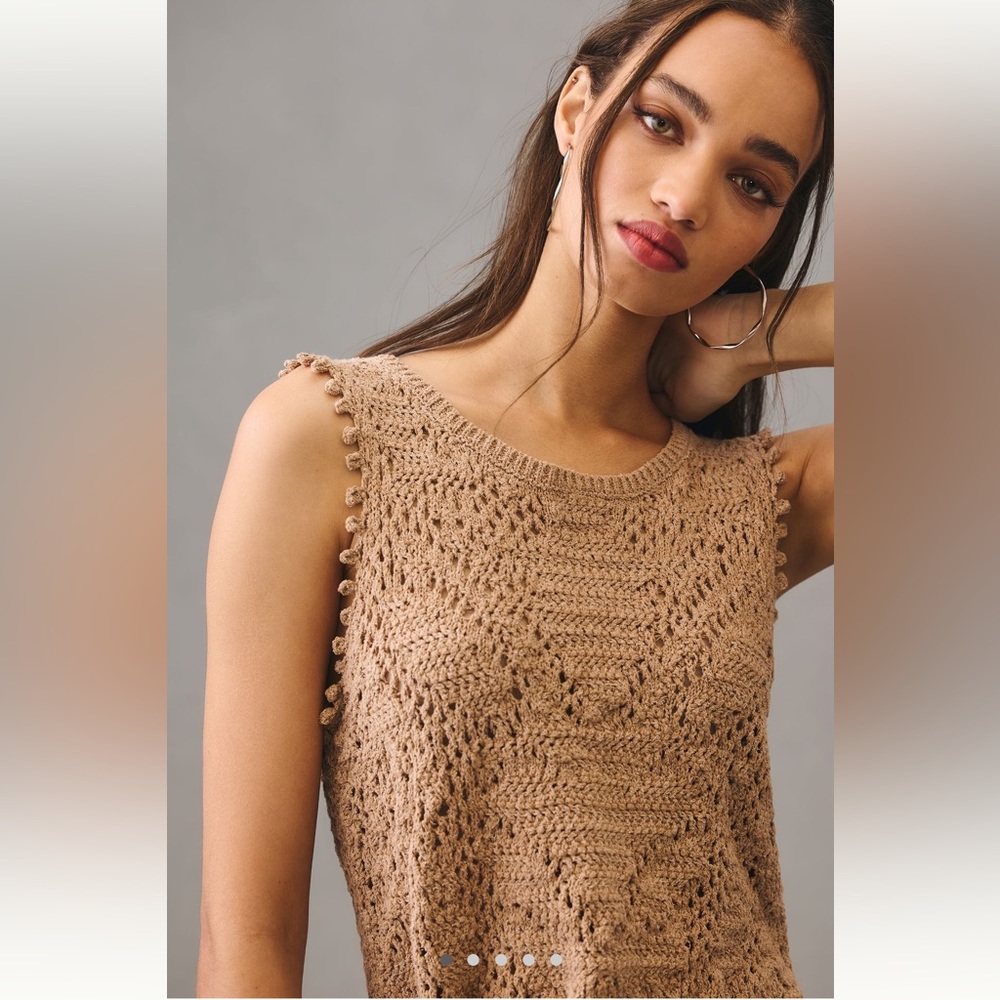 Anthropologie Crochet Sweater Tank